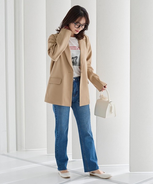 KOBE LETTUCE（コウベレタス）の「ベーシックテーラードジャケット（テーラードジャケット・レディース・グレー系/ベージュ/ブラック/ホワイト系・FREE）」の12枚目の写真