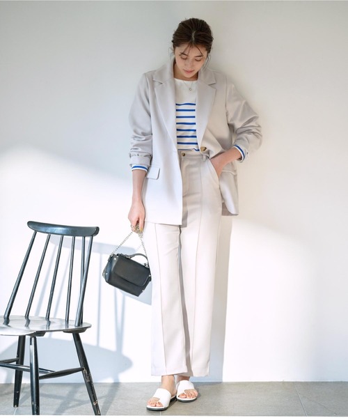 KOBE LETTUCE（コウベレタス）の「ベーシックテーラードジャケット（テーラードジャケット・レディース・グレー系/ベージュ/ブラック/ホワイト系・FREE）」の14枚目の写真