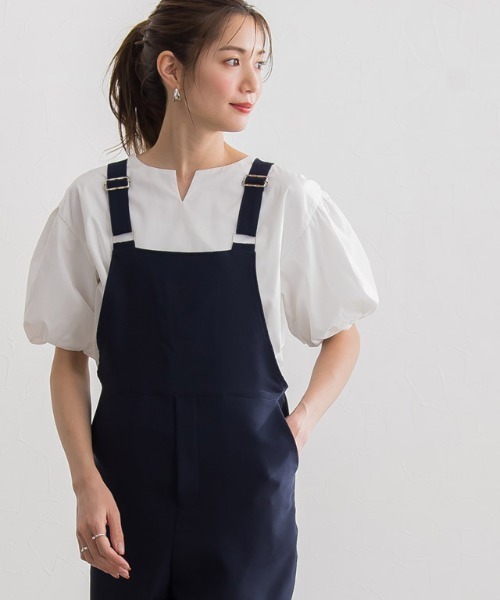 Pierrot（ピエロ）の「ストレートサロペット（サロペット/オーバーオール・レディース・ブラック/カーキ/ネイビー・M/L）」の5枚目の写真