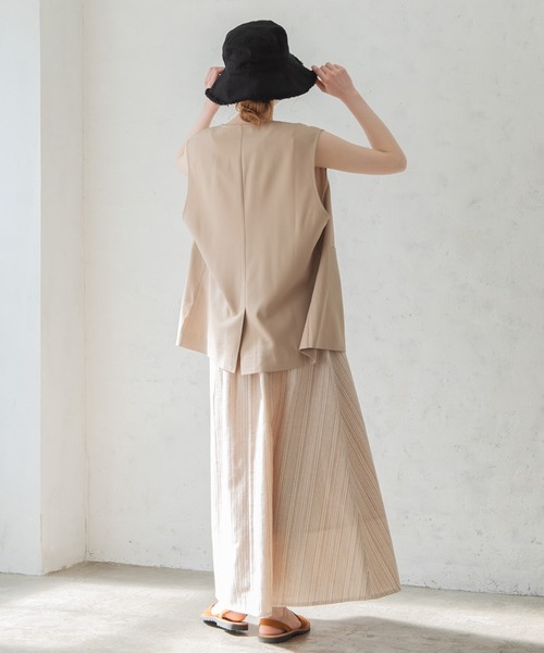 Crisp（クリスプ）の「ノーカラージレ（ベスト・レディース・ベージュ/ブラウン・FREE）」の4枚目の写真