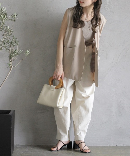 Crisp（クリスプ）の「ノーカラージレ（ベスト・レディース・ベージュ/ブラウン・FREE）」の18枚目の写真