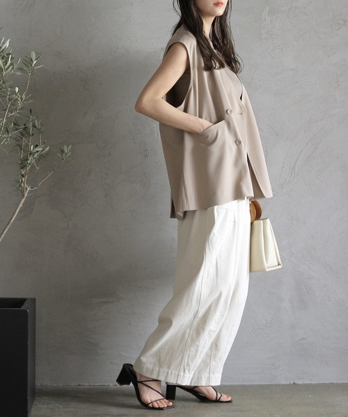 Crisp（クリスプ）の「ノーカラージレ（ベスト・レディース・ベージュ/ブラウン・FREE）」の19枚目の写真