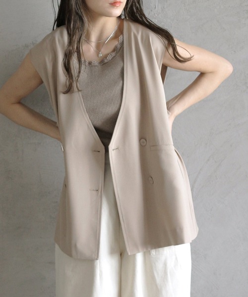 Crisp（クリスプ）の「ノーカラージレ（ベスト・レディース・ベージュ/ブラウン・FREE）」の20枚目の写真