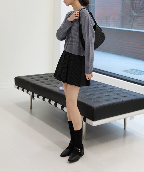 by muni:r(バイ ムニール)の「ローライズプリーツスカート(スカート・レディース・ブラック/ベージュ/ピンク・SMALL/MEDIUM)」の11枚目の写真