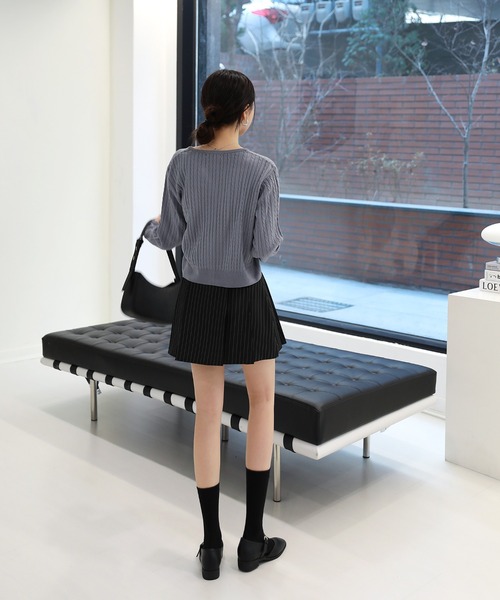 by muni:r(バイ ムニール)の「ローライズプリーツスカート(スカート・レディース・ブラック/ベージュ/ピンク・SMALL/MEDIUM)」の14枚目の写真