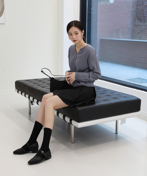 by muni:r(バイ ムニール)の「ローライズプリーツスカート(スカート・レディース・ブラック/ベージュ/ピンク・SMALL/MEDIUM)」の18枚目の写真