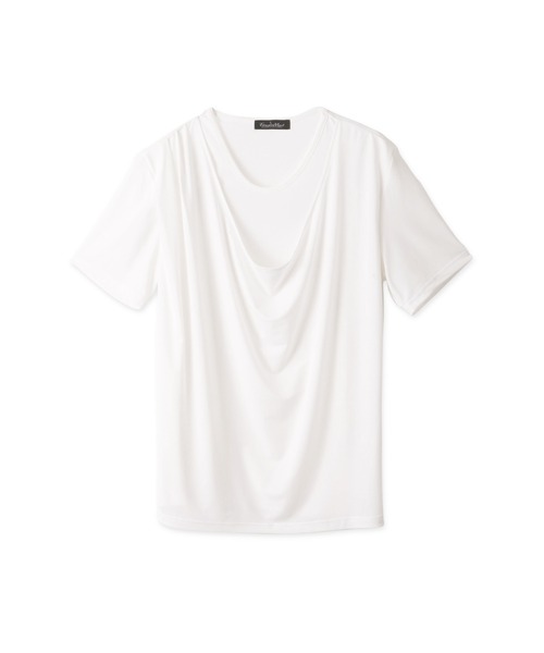 TORNADO MART（トルネードマート）の「TORNADO MART∴レイヤードレープTシャツ（Tシャツ/カットソー・メンズ・ホワイト/ブラック・M/L/LL）」の13枚目の写真