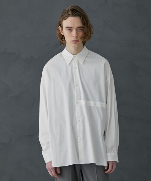 PUBLIC TOKYO（パブリックトウキョウ）の「レイヤードオーバーシャツ（シャツ/ブラウス・メンズ・ホワイト/ブラック・1/2）」の4枚目の写真