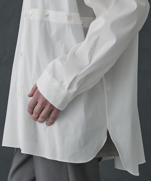 PUBLIC TOKYO（パブリックトウキョウ）の「レイヤードオーバーシャツ（シャツ/ブラウス・メンズ・ホワイト/ブラック・1/2）」の21枚目の写真