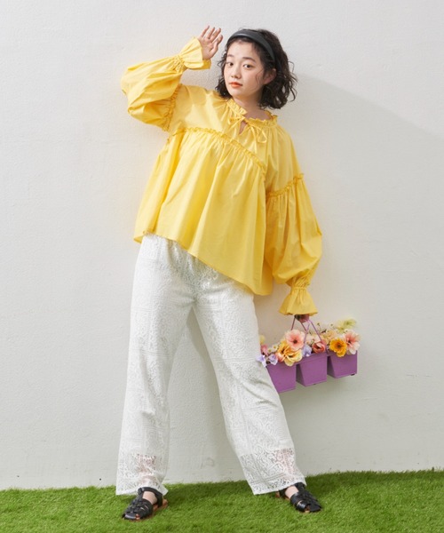 MERLOT(メルロー)の「カットオフレースパンツ(その他パンツ・レディース・ホワイト/グリーン・FREE)」の14枚目の写真
