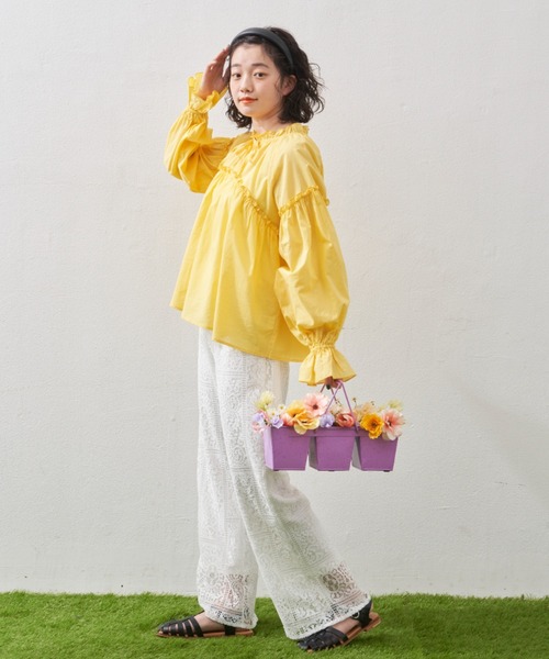 MERLOT(メルロー)の「カットオフレースパンツ(その他パンツ・レディース・ホワイト/グリーン・FREE)」の17枚目の写真