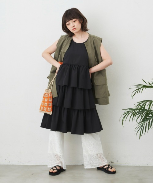 MERLOT(メルロー)の「カットオフレースパンツ(その他パンツ・レディース・ホワイト/グリーン・FREE)」の3枚目の写真