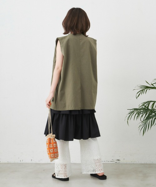 MERLOT(メルロー)の「カットオフレースパンツ(その他パンツ・レディース・ホワイト/グリーン・FREE)」の6枚目の写真