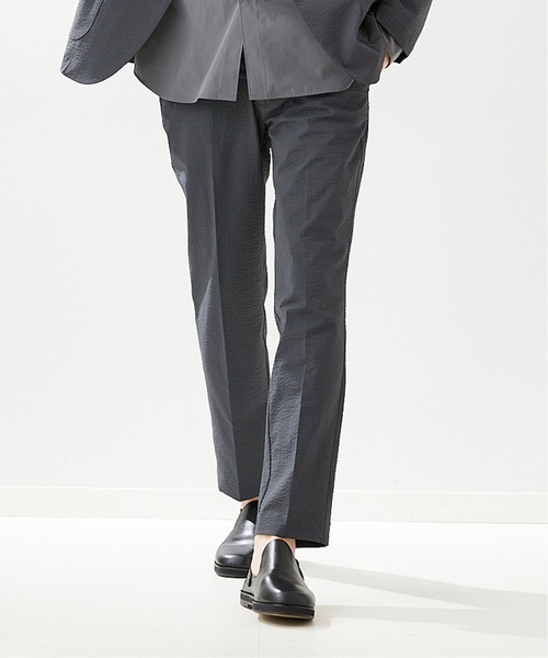 417 EDIFICE(フォーワンセブンエディフィス)の「【COOL FIBER / クールファイバー】 サッカースリムパンツ(スラックス・メンズ・グレー/ベージュ/ネイビー・SMALL/MEDIUM/LARGE/X-LARGE)」の6枚目の写真