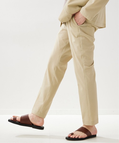 417 EDIFICE(フォーワンセブンエディフィス)の「【COOL FIBER / クールファイバー】 サッカースリムパンツ(スラックス・メンズ・グレー/ベージュ/ネイビー・SMALL/MEDIUM/LARGE/X-LARGE)」の10枚目の写真