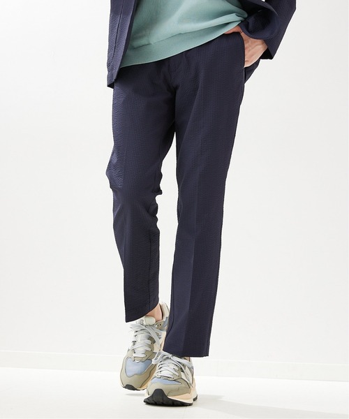 417 EDIFICE(フォーワンセブンエディフィス)の「【COOL FIBER / クールファイバー】 サッカースリムパンツ(スラックス・メンズ・グレー/ベージュ/ネイビー・SMALL/MEDIUM/LARGE/X-LARGE)」の13枚目の写真