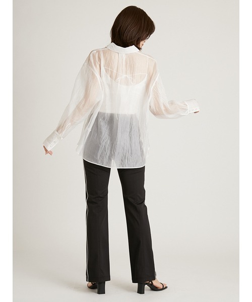 【新品未使用】SNIDEL♡シアープリーツシャツ ライトブルー SNIDEL（スナイデル）の「シアーシャツ（シャツ/ブラウス）」 - WEAR