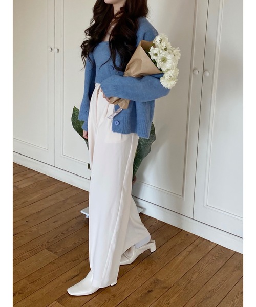 mood for a day（ムードフォーアデイ）の「melon slacks/ツータックスラックス（スラックス・レディース・アイボリー・SMALL）」の4枚目の写真