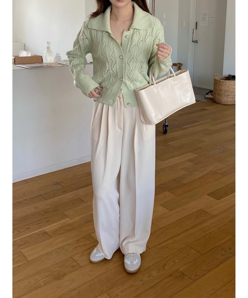 mood for a day（ムードフォーアデイ）の「melon slacks/ツータックスラックス（スラックス・レディース・アイボリー・SMALL）」の6枚目の写真