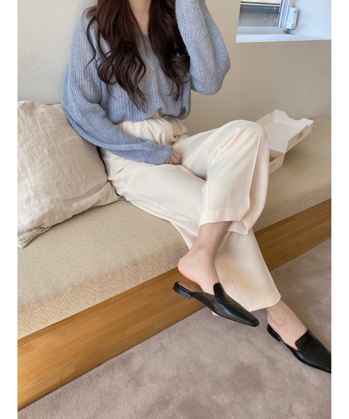mood for a day（ムードフォーアデイ）の「melon slacks/ツータックスラックス（スラックス・レディース・アイボリー・SMALL）」の5枚目の写真