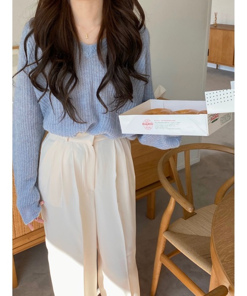 mood for a day（ムードフォーアデイ）の「melon slacks/ツータックスラックス（スラックス・レディース・アイボリー・SMALL）」の7枚目の写真