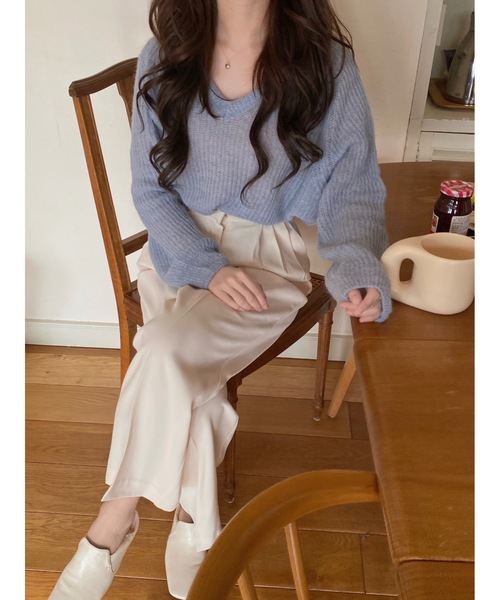 mood for a day（ムードフォーアデイ）の「melon slacks/ツータックスラックス（スラックス・レディース・アイボリー・SMALL）」の3枚目の写真