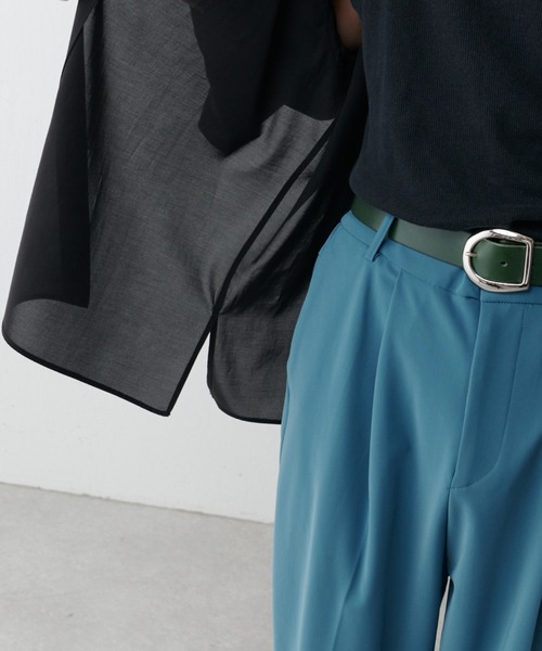 Lui's（ルイス）の「キュプラ混ワイドシャツ（シャツ/ブラウス・メンズ・ブラック/ダークブラウン/グリーン・FREE）」の8枚目の写真