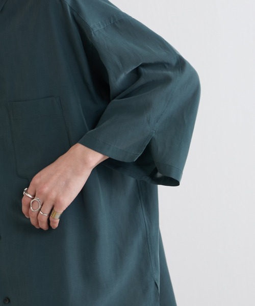 Lui's（ルイス）の「キュプラ混ワイドシャツ（シャツ/ブラウス・メンズ・ブラック/ダークブラウン/グリーン・FREE）」の19枚目の写真