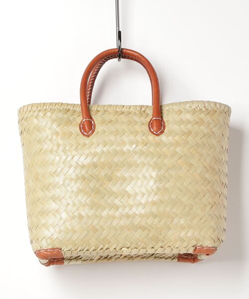 MIDWEST(ミッドウエスト)の「AFRICAN MARKET LINDA BASKET BAG LEATHER HANDLE SMA(ショルダーバッグ・レディース・ベージュ・FREE)」の1枚目の写真
