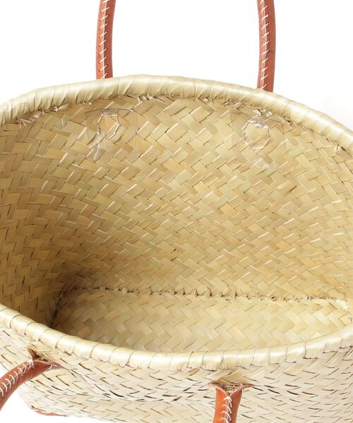 MIDWEST(ミッドウエスト)の「AFRICAN MARKET LINDA BASKET BAG LEATHER HANDLE SMA(ショルダーバッグ・レディース・ベージュ・FREE)」の2枚目の写真