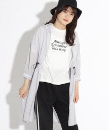PINK-latte | 【セットアイテム】7分袖シアーロングブルゾン+Tシャツ(ブルゾン)