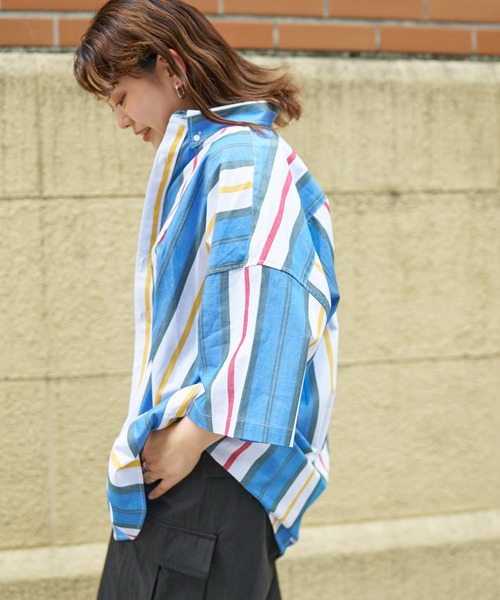 U.S. POLO ASSN.(ユーエスポロアッスン)の「マルチストライプ半袖ボタンダウンシャツ(シャツ/ブラウス・メンズ・サックスブルー/ベージュ/ホワイト・LARGE/MEDIUM)」の9枚目の写真