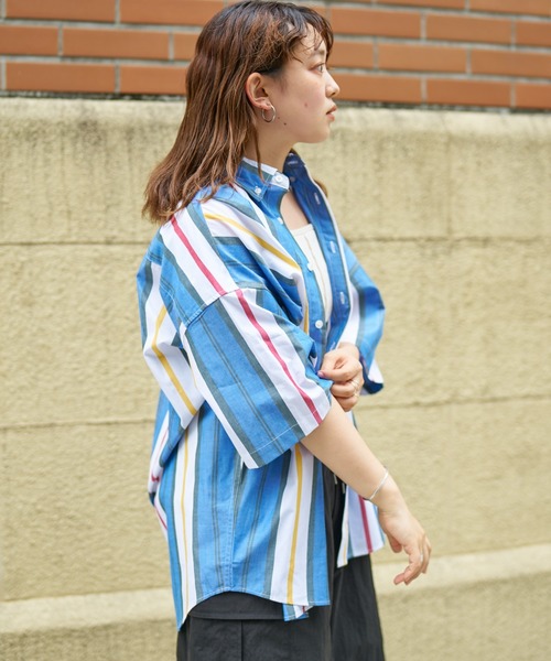 U.S. POLO ASSN.(ユーエスポロアッスン)の「マルチストライプ半袖ボタンダウンシャツ(シャツ/ブラウス・メンズ・サックスブルー/ベージュ/ホワイト・LARGE/MEDIUM)」の10枚目の写真
