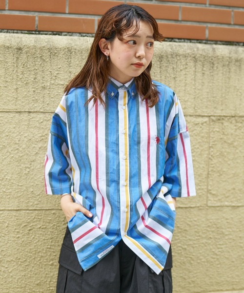 U.S. POLO ASSN.(ユーエスポロアッスン)の「マルチストライプ半袖ボタンダウンシャツ(シャツ/ブラウス・メンズ・サックスブルー/ベージュ/ホワイト・LARGE/MEDIUM)」の12枚目の写真