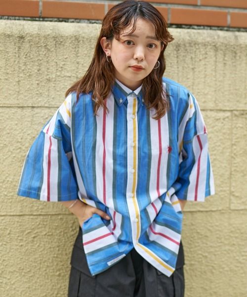 U.S. POLO ASSN.(ユーエスポロアッスン)の「マルチストライプ半袖ボタンダウンシャツ(シャツ/ブラウス・メンズ・サックスブルー/ベージュ/ホワイト・LARGE/MEDIUM)」の13枚目の写真