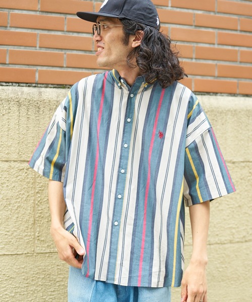 U.S. POLO ASSN.(ユーエスポロアッスン)の「マルチストライプ半袖ボタンダウンシャツ(シャツ/ブラウス・メンズ・サックスブルー/ベージュ/ホワイト・LARGE/MEDIUM)」の16枚目の写真