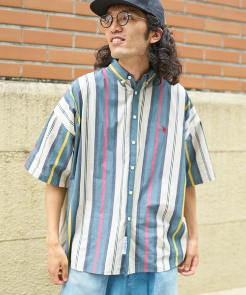 U.S. POLO ASSN.(ユーエスポロアッスン)の「マルチストライプ半袖ボタンダウンシャツ(シャツ/ブラウス・メンズ・サックスブルー/ベージュ/ホワイト・LARGE/MEDIUM)」の17枚目の写真