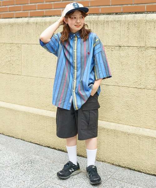 U.S. POLO ASSN.(ユーエスポロアッスン)の「マルチストライプ半袖ボタンダウンシャツ(シャツ/ブラウス・メンズ・サックスブルー/ベージュ/ホワイト・LARGE/MEDIUM)」の20枚目の写真