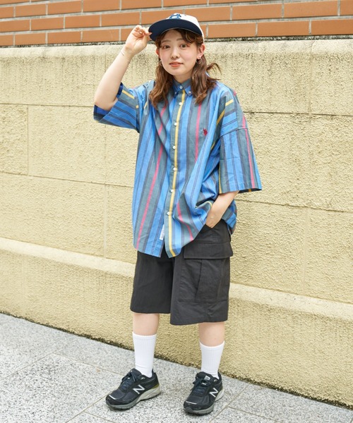 U.S. POLO ASSN.(ユーエスポロアッスン)の「マルチストライプ半袖ボタンダウンシャツ(シャツ/ブラウス・メンズ・サックスブルー/ベージュ/ホワイト・LARGE/MEDIUM)」の21枚目の写真