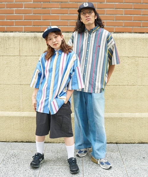 U.S. POLO ASSN.(ユーエスポロアッスン)の「マルチストライプ半袖ボタンダウンシャツ(シャツ/ブラウス・メンズ・サックスブルー/ベージュ/ホワイト・LARGE/MEDIUM)」の4枚目の写真