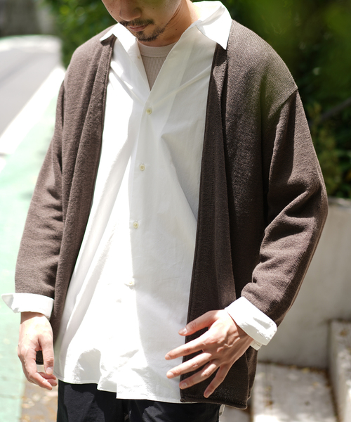 417 EDIFICE(フォーワンセブンエディフィス)の「リネンコットンカーディガン(カーディガン/ボレロ・メンズ・ネイビー/ブラウン/グレー/アイボリー・SMALL/MEDIUM/LARGE)」の3枚目の写真