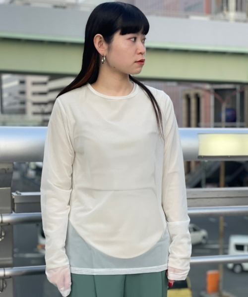 DROIT BELLO(ドロイトベロ)の「DROIT BELLO(ドロイトベロ) パワーメッシュプルオーバー(Tシャツ/カットソー・レディース・ブラック/オフホワイト/ライム/オレンジ・FREE)」の2枚目の写真
