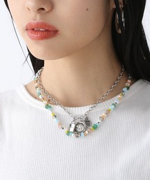 ネックレス(シルバー/銀色系・ウッド・ビーズ)ファッション通販 ネックレス(シルバー/銀色系・ウッド・ビーズ)ファッション通販