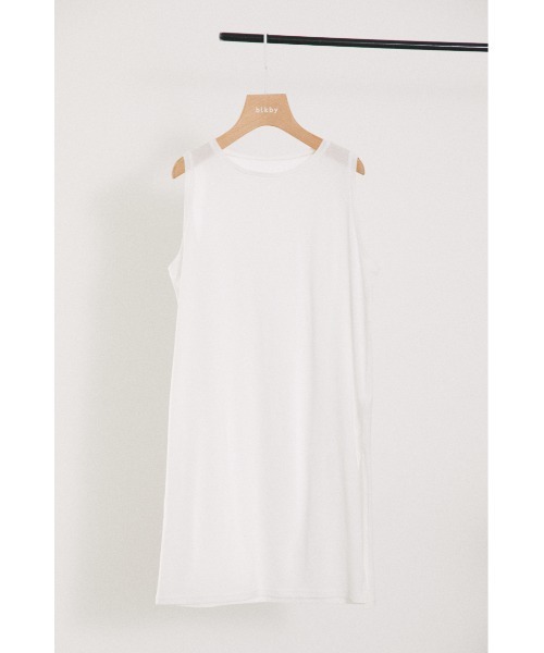 BLACK BY MOUSSY(ブラックバイマウジー)の「gauze long tanktop(ガーゼロングタンクトップ)(タンクトップ・レディース・ホワイト/ブラック/パープル/オレンジ・FREE)」の2枚目の写真