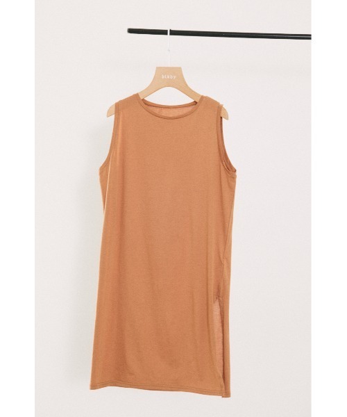 BLACK BY MOUSSY(ブラックバイマウジー)の「gauze long tanktop(ガーゼロングタンクトップ)(タンクトップ・レディース・ホワイト/ブラック/パープル/オレンジ・FREE)」の1枚目の写真