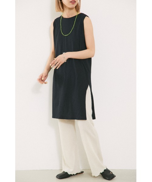 BLACK BY MOUSSY(ブラックバイマウジー)の「gauze long tanktop(ガーゼロングタンクトップ)(タンクトップ・レディース・ホワイト/ブラック/パープル/オレンジ・FREE)」の17枚目の写真