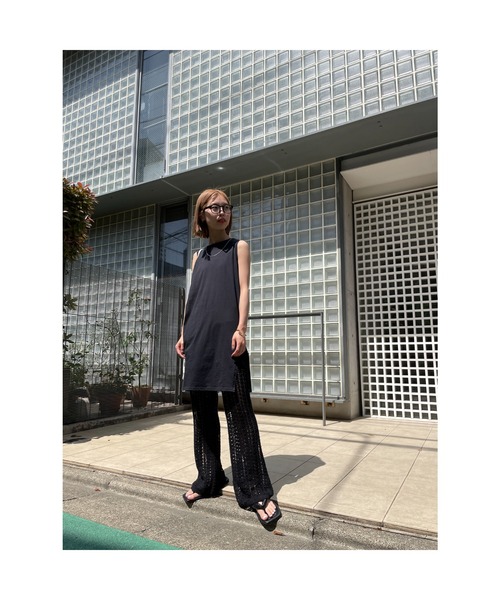 BLACK BY MOUSSY(ブラックバイマウジー)の「gauze long tanktop(ガーゼロングタンクトップ)(タンクトップ・レディース・ホワイト/ブラック/パープル/オレンジ・FREE)」の14枚目の写真