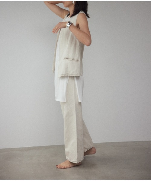 BLACK BY MOUSSY(ブラックバイマウジー)の「gauze long tanktop(ガーゼロングタンクトップ)(タンクトップ・レディース・ホワイト/ブラック/パープル/オレンジ・FREE)」の12枚目の写真