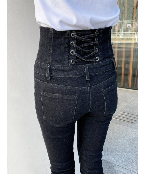 ENVYM（アンビー）の「ハイウエストスキニーＰＴ（デニムパンツ・レディース・インディゴブルー/ブラック・M/S/XS）」の22枚目の写真