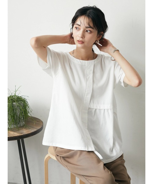CRAFT STANDARD BOUTIQUE(クラフトスタンダードブティック)の「アシンメトリーギャザーブラウス *◆(Tシャツ/カットソー・レディース・ブラック/オフホワイト/オレンジ/グリーン・FREE)」の11枚目の写真